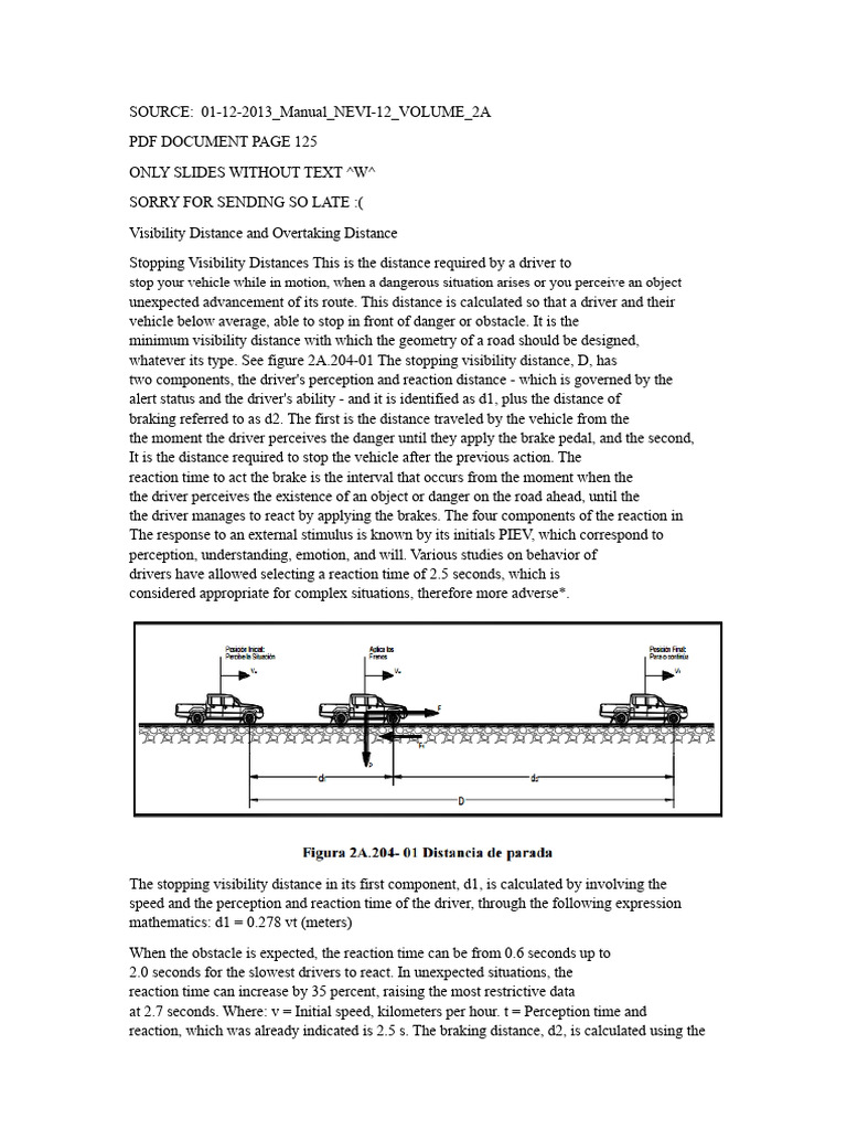 Stopping Visibility Distances Explained | PDF | Slope