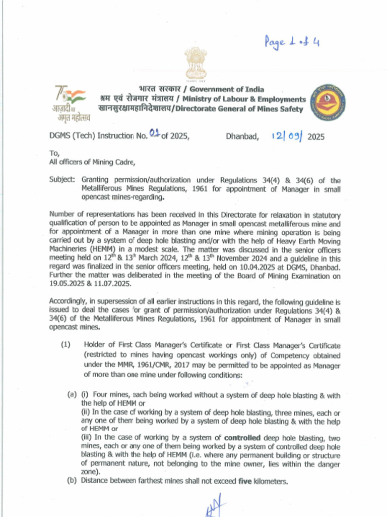 DGMS Circular | PDF