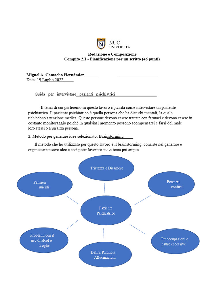 Span 2040 Compito 2.1 | PDF