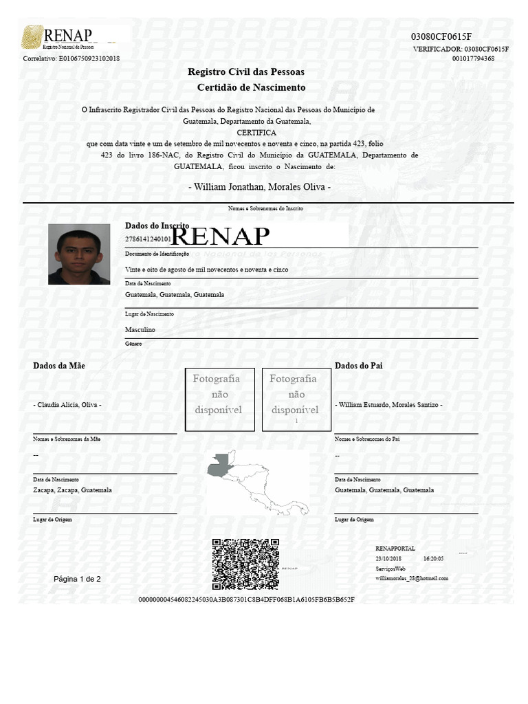 Certificado de Nascimento | PDF