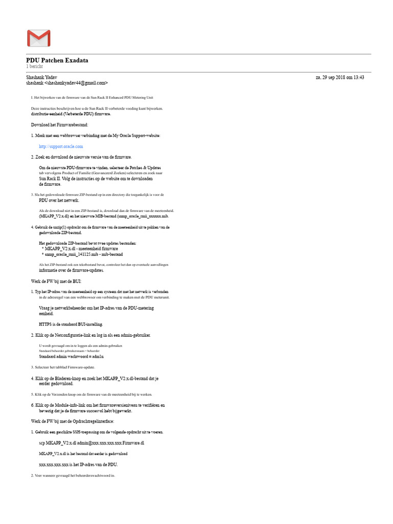 PDU Patching Exadata | PDF
