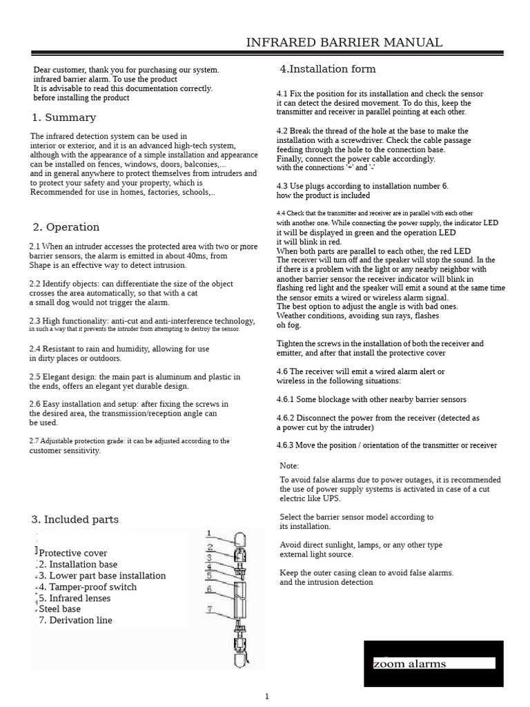Installation of Perimeter Barrier | PDF | Relay | Switch
