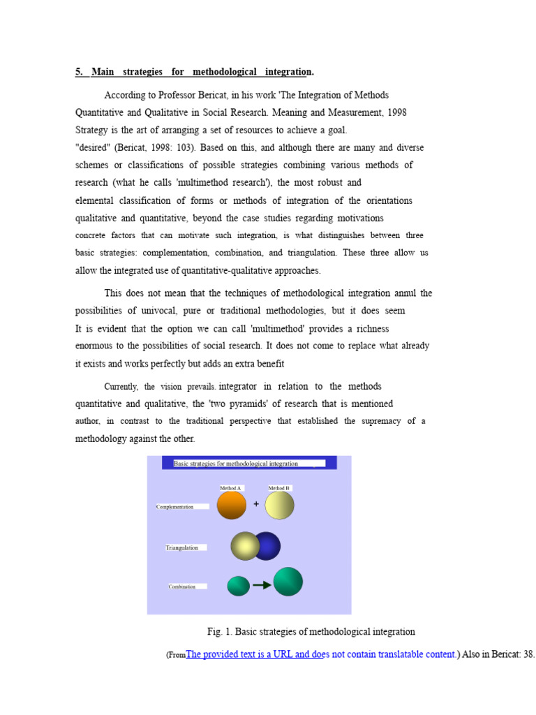 Main Strategies of Methodological Integration | PDF | Methodology ...