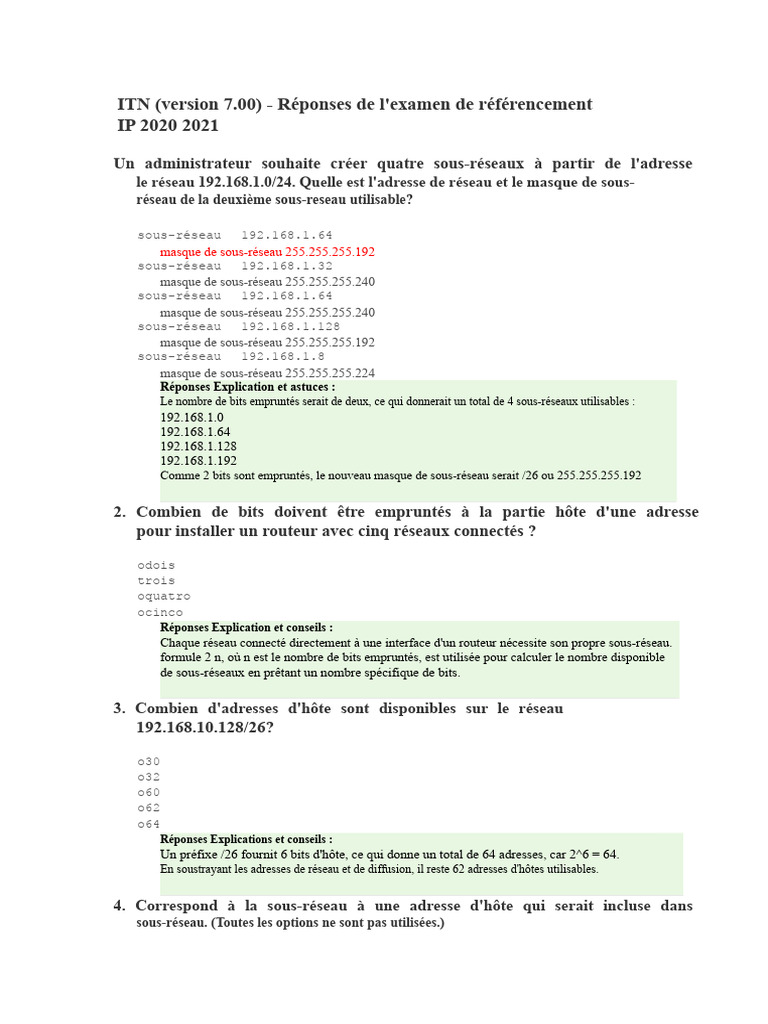 Sous-réseaux et masques IP expliqués | PDF | I Pv6 | Adresse IP