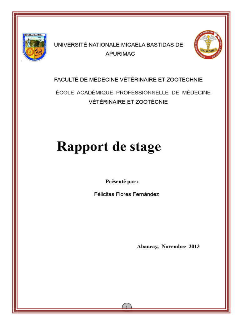 Rapport de stage en médecine vétérinaire | PDF | Chiens | Sperme