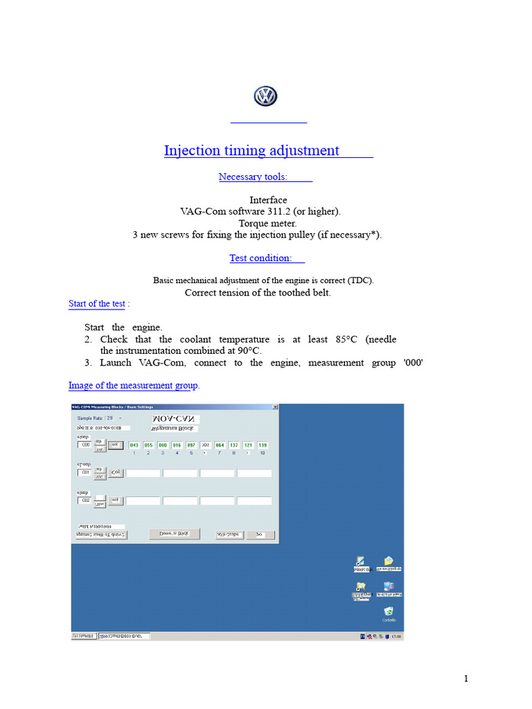 TDI Injection Timing Adjustment Guide | PDF | Fuel Injection | Engines