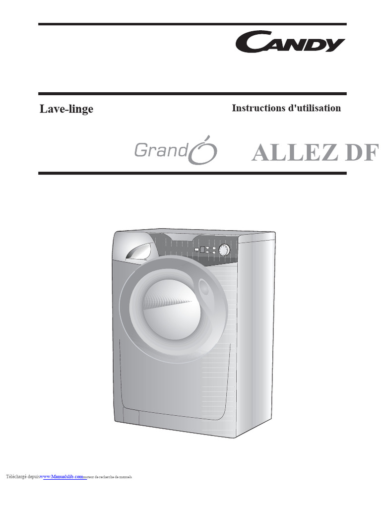Manuel D'instructions de La Machine À Laver Candy GO DF PDF — free download