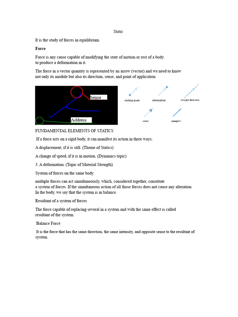 Understanding Static Forces and Equilibrium | PDF | Force | Weight