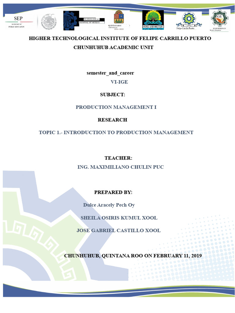 Introduction to Production Management | PDF | Quantitative Research | Goods