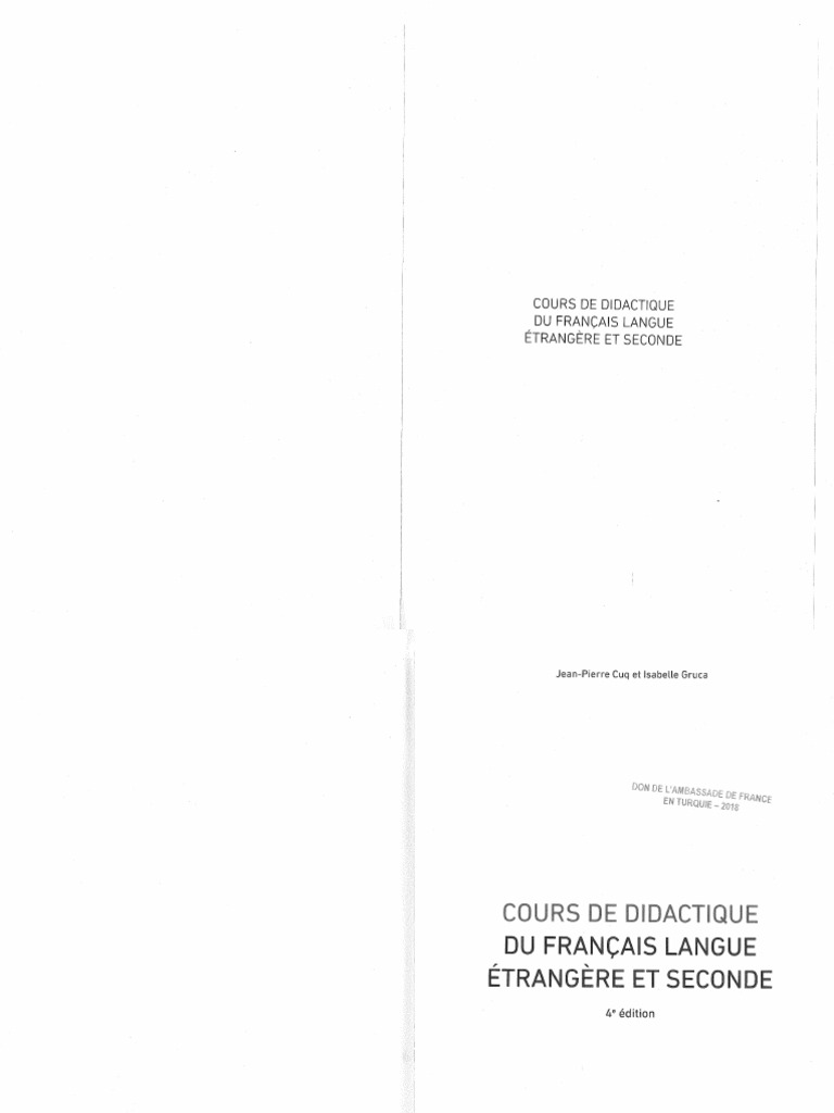 Cours de Didactique Du Français Langue Étrangère Et Seconde - Jean ...