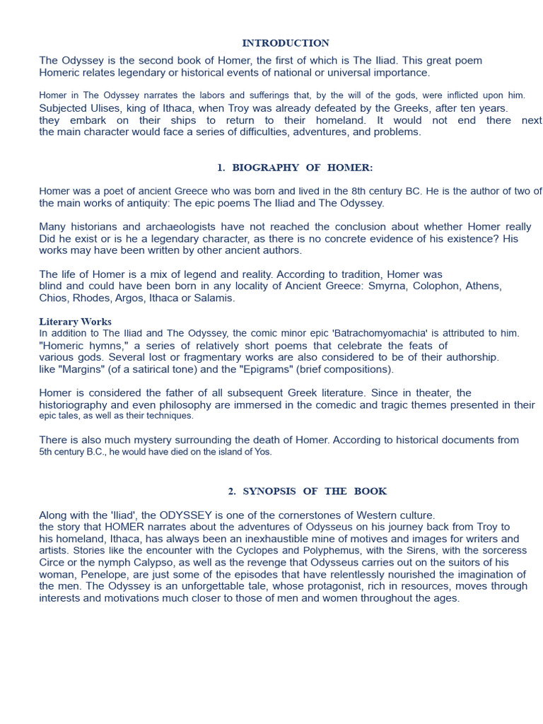 Analysis of the Odyssey by Cantos | PDF | Odysseus | Odyssey