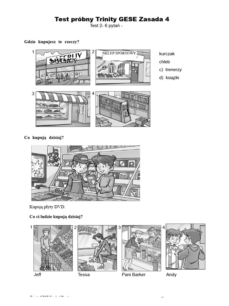 Próbny Test Trinity Gese Klasa 4, Test 2 | PDF