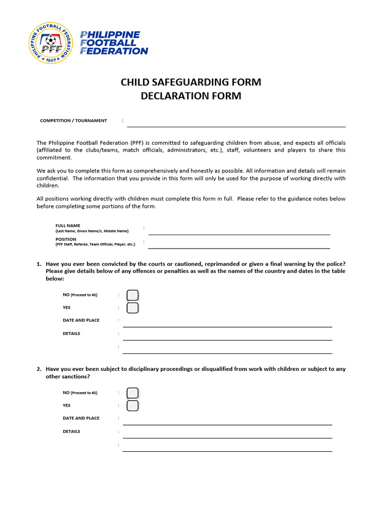11A. CSF Declaration Form | PDF | Criminal Record | Justice