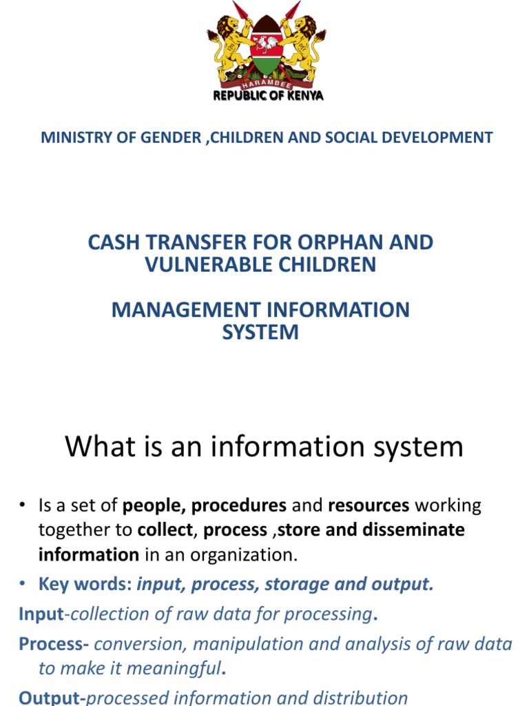 Cash Transfer MIS for Orphans in Kenya | PDF | Management Information ...