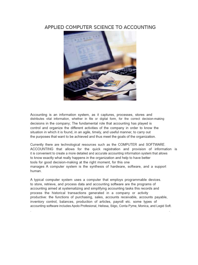 Applied Computing To Accounting | PDF | Information | Information ...