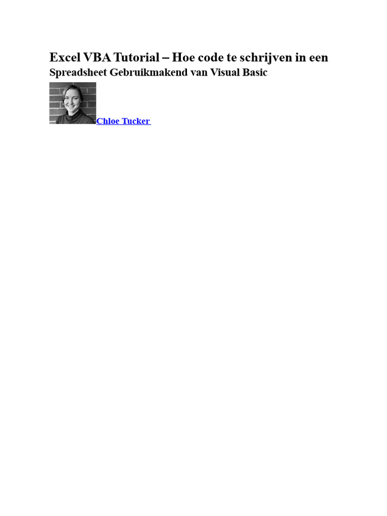 Excel VBA Handleiding | PDF