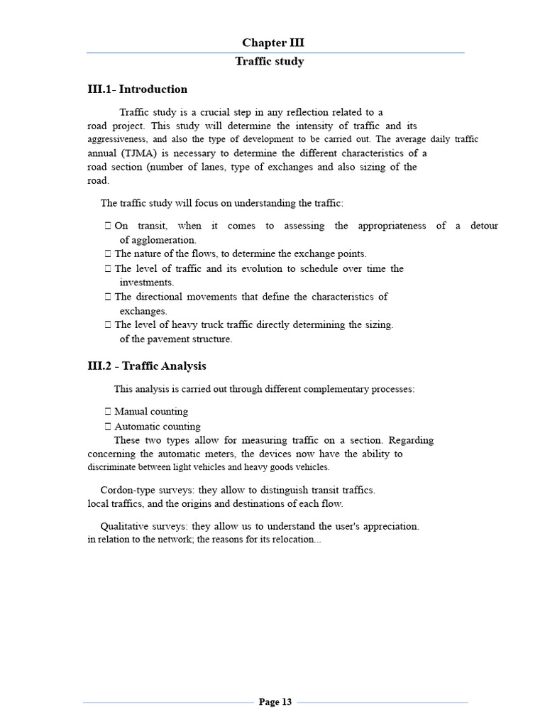 Comprehensive Traffic Study Overview | PDF | Traffic | Road