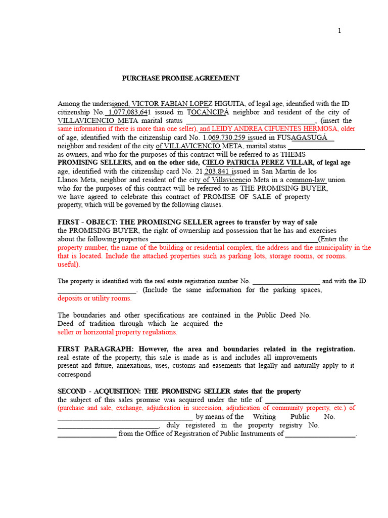 Purchase Sale Promise of House | PDF | Deed | Property