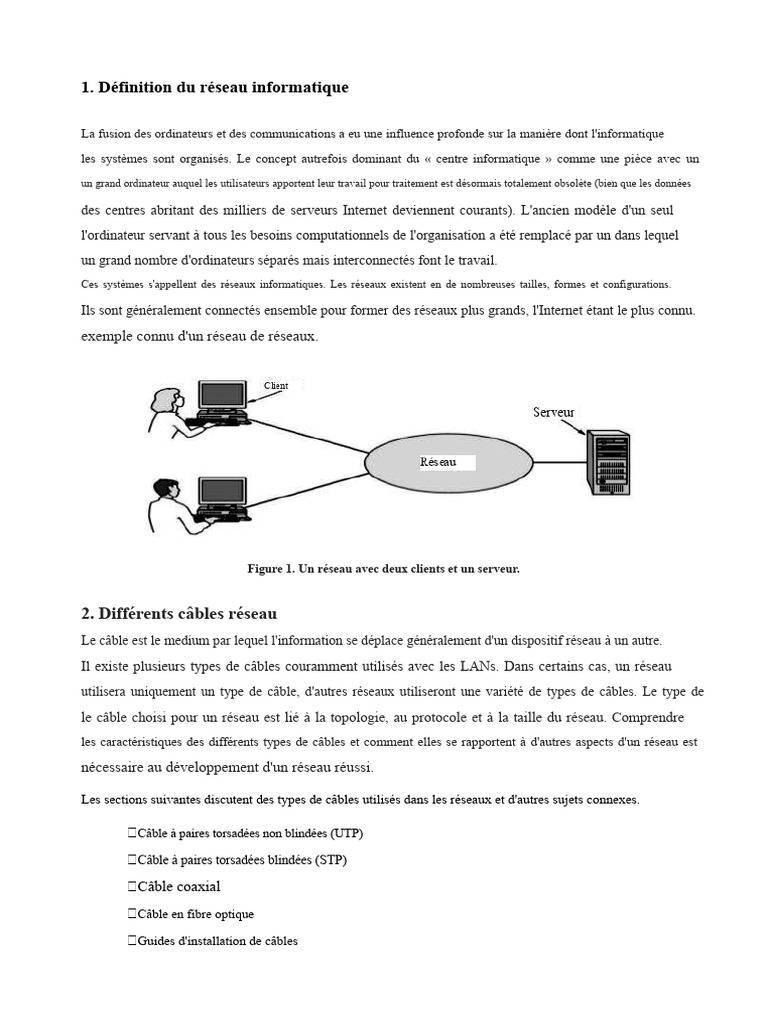 Types de câbles pour réseaux informatiques | PDF | Câble coaxial ...