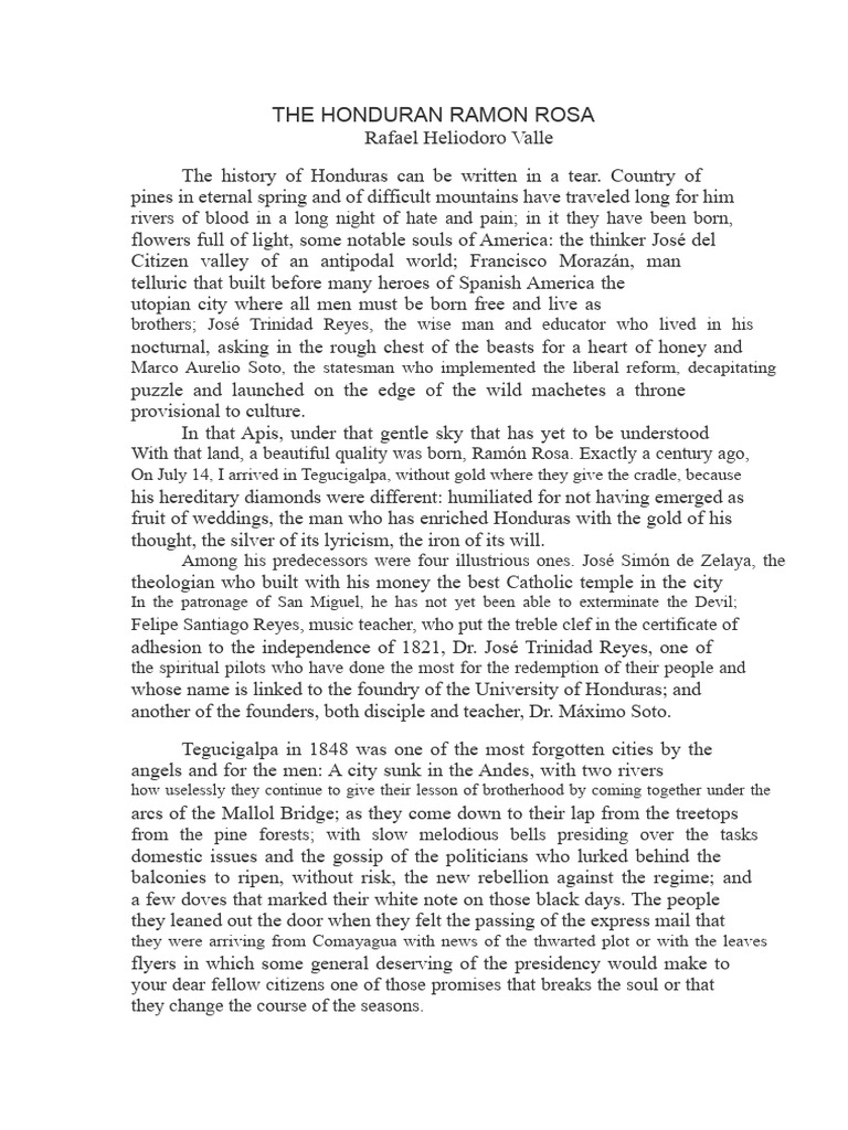 Ramón Rosa: A Honduran Legacy | PDF | Honduras