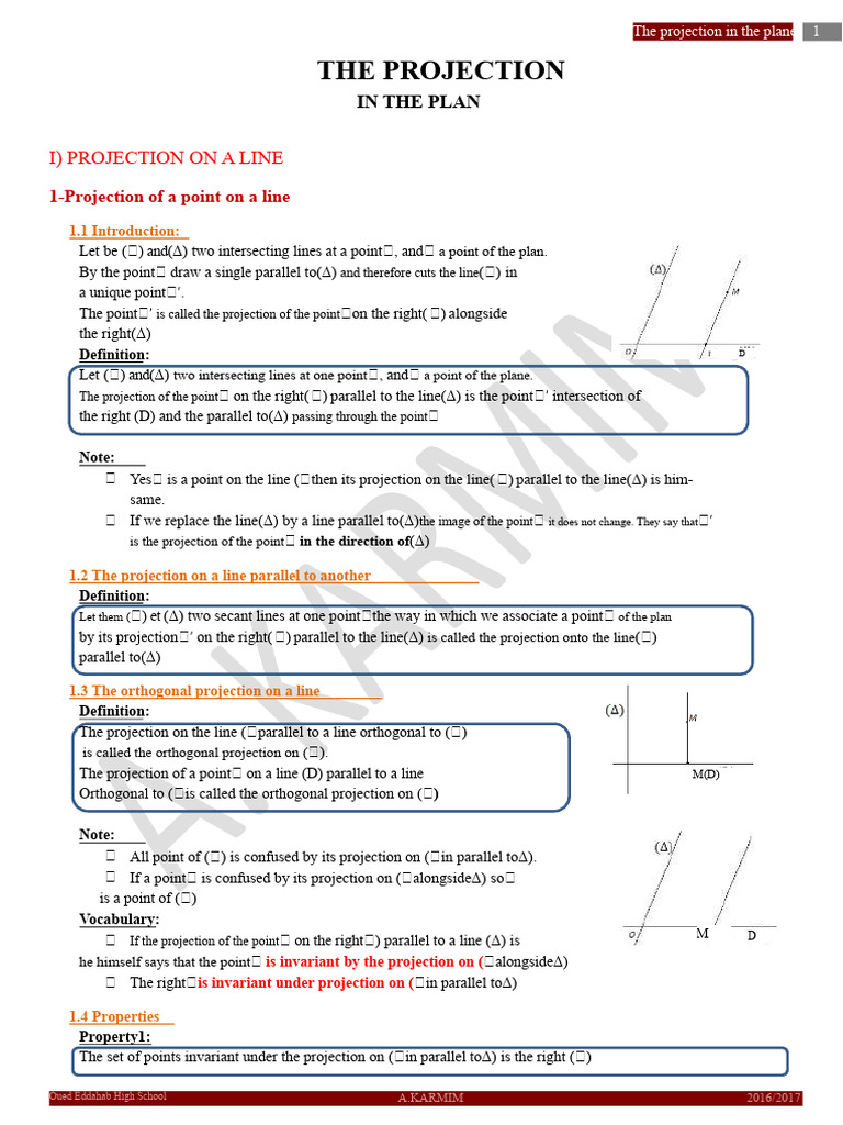Understanding Point Projections in Geometry | PDF | Cartesian ...