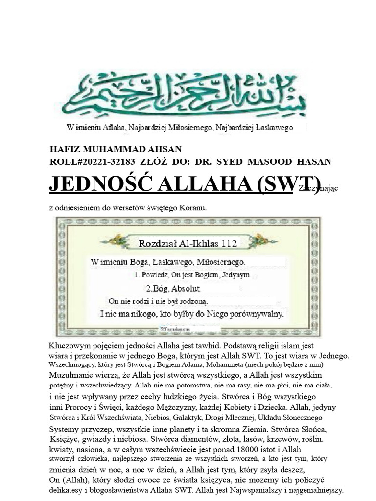 Ahsan Islamiat | PDF