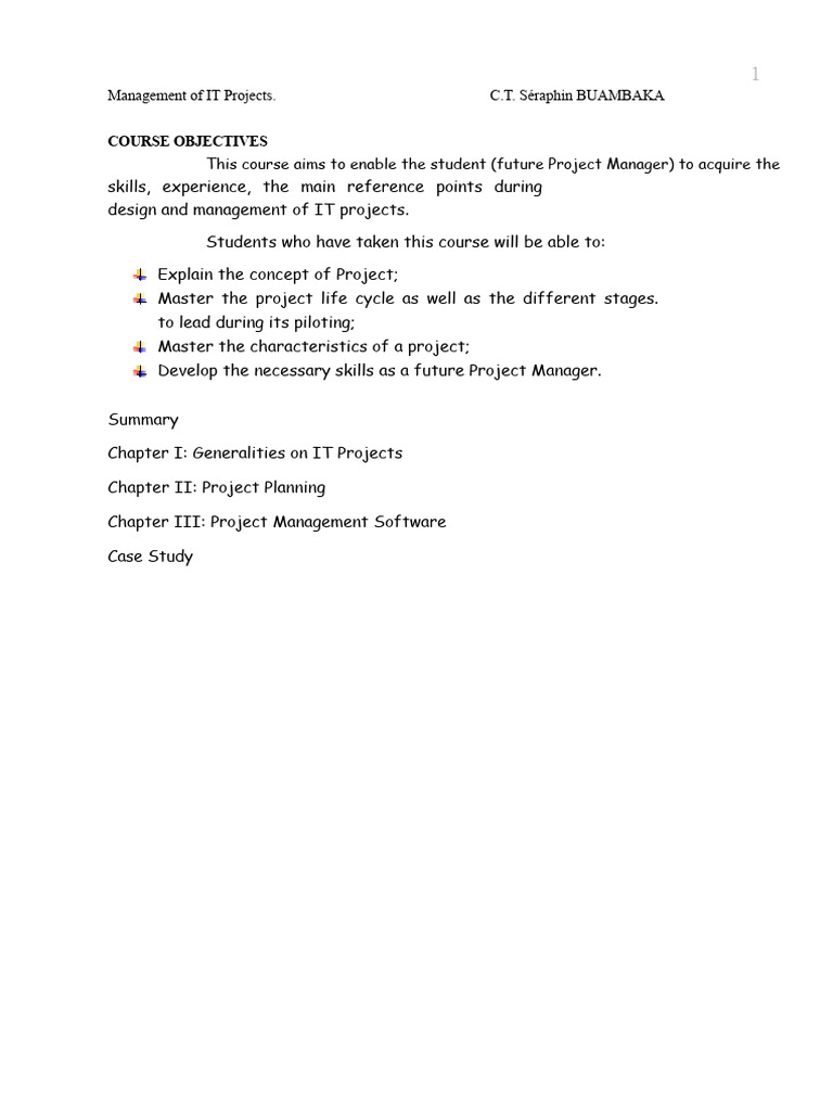 Course On Information Technology Project Management | PDF | Project ...