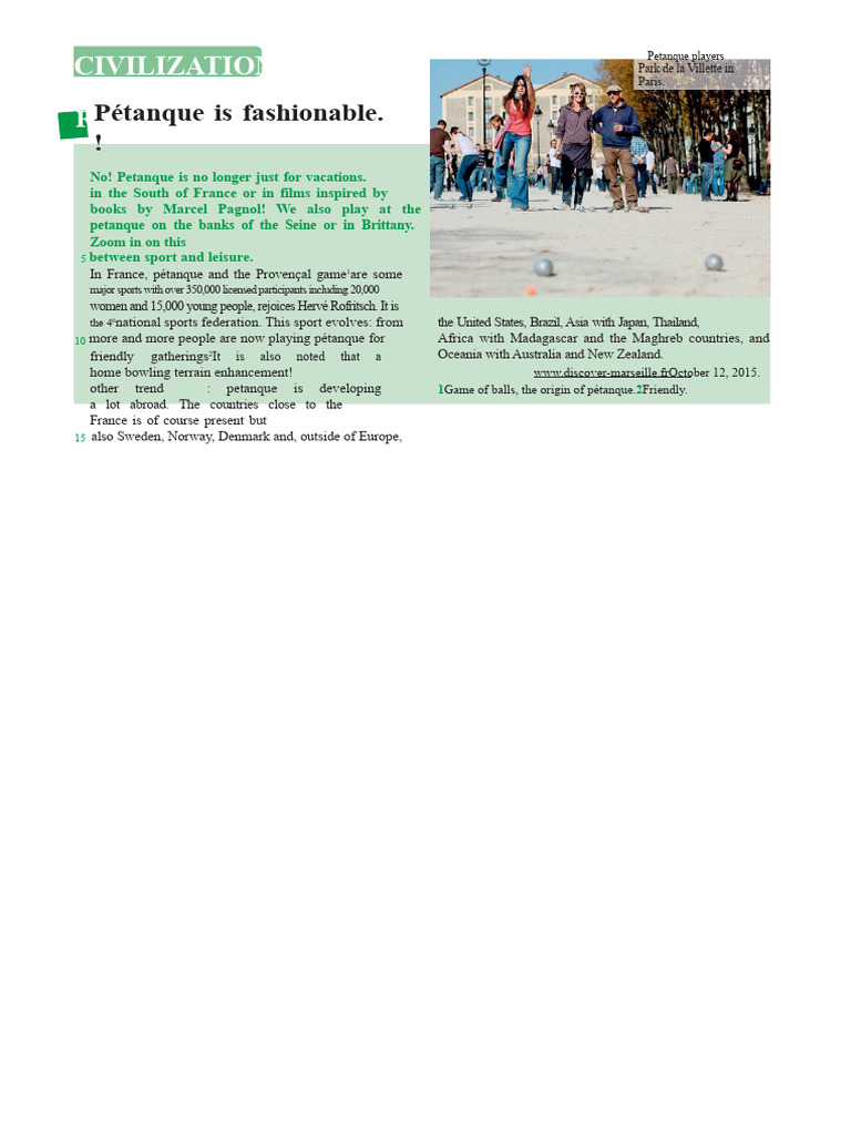 Pétanque: France's Growing Global Sport | PDF | Precision Sports ...