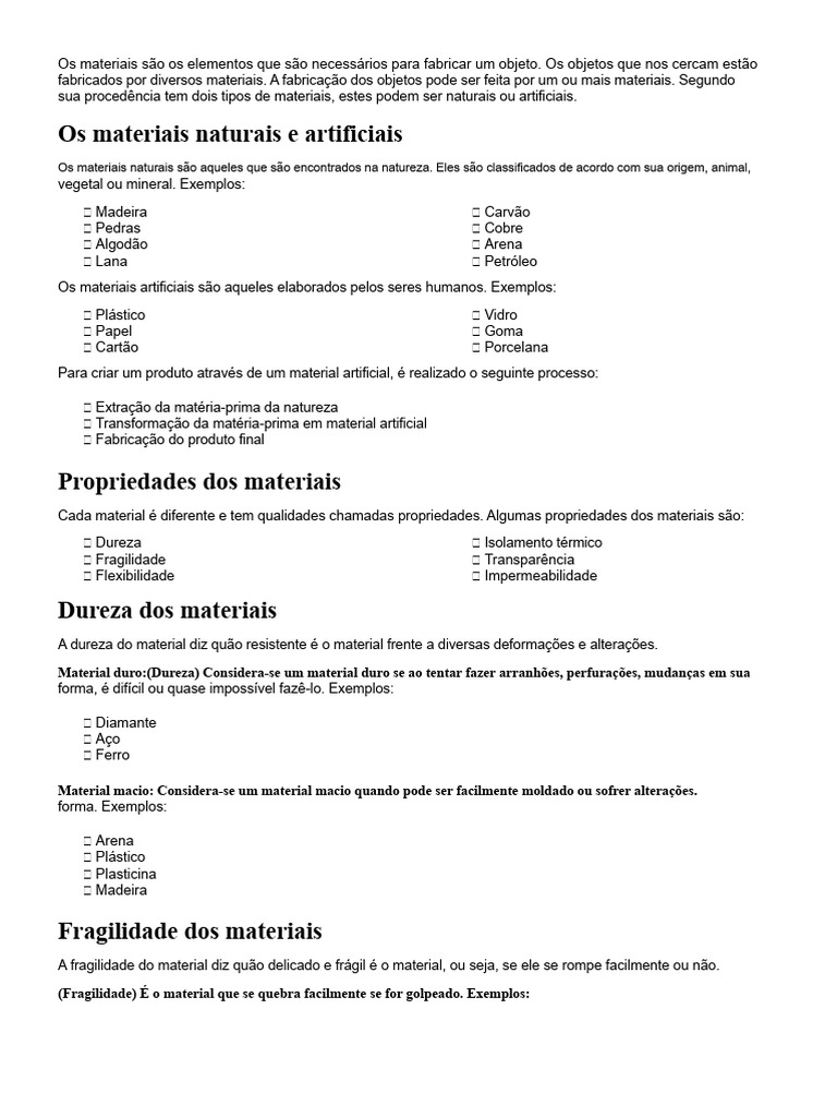 Tipos e Propriedades dos Materiais | PDF | Fragilidade | Cobre
