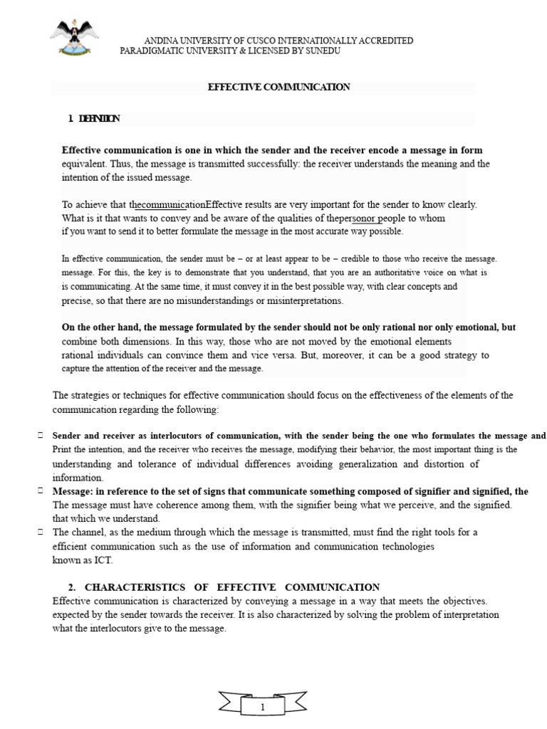 Effective Communication - Sheet | PDF | Communication | Information