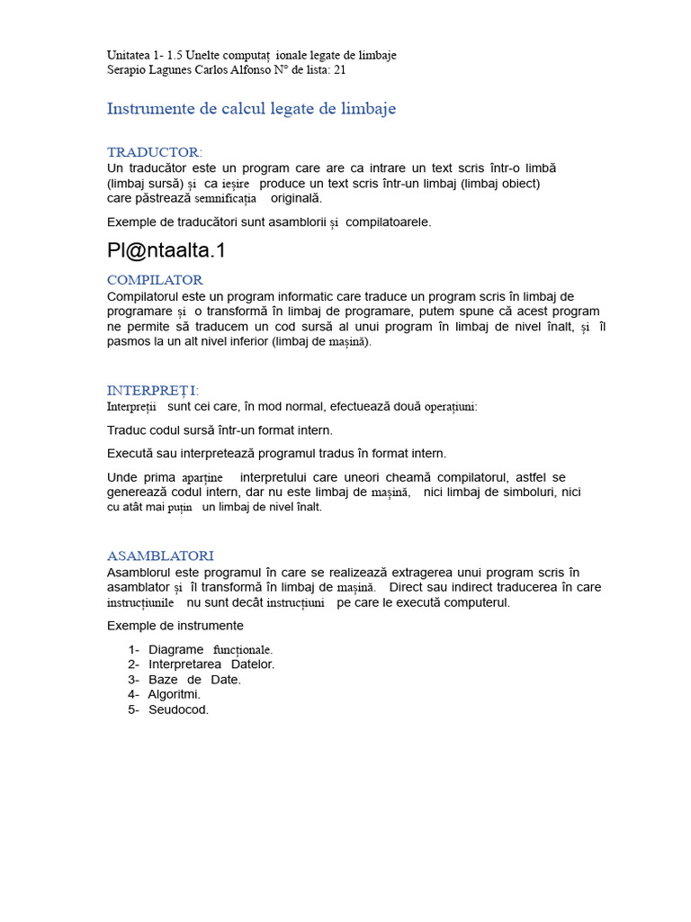 Instrumente Informatice Legate de Limbaje | PDF