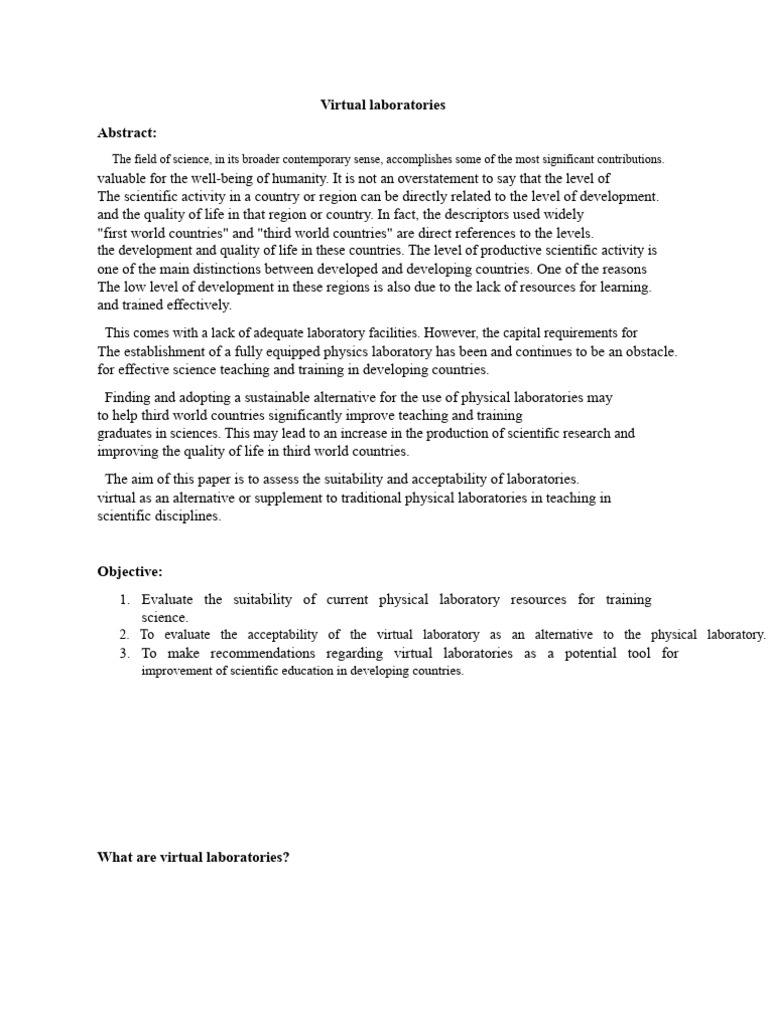 Virtual Laboratories in Science Education | PDF | Simulation | Virtual ...