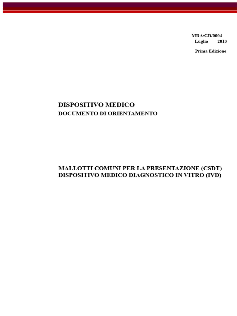 Modello Comune Di Dossier Di Sottomissione (CSDT) | PDF