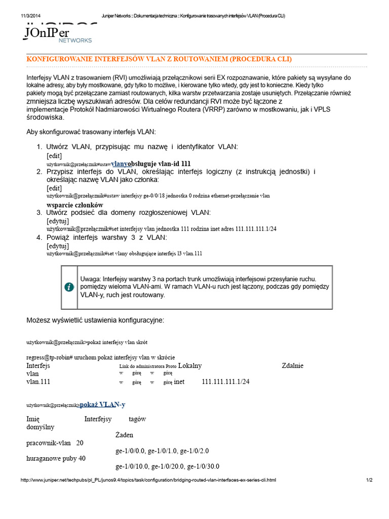 Juniper Networks Dokumentacja Techniczna | PDF