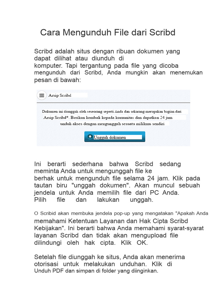 Cara Mudah Unduh File dari Scribd | PDF