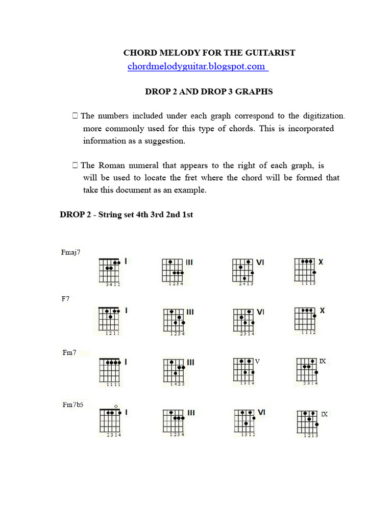 Drop 2 - Drop 3 Chord Chart | PDF