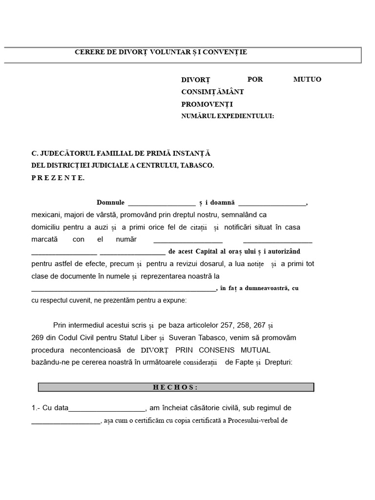 Divorț-Mutual Consent | PDF
