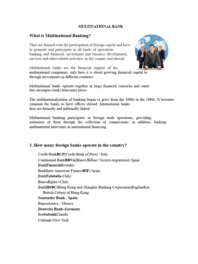 Understanding Multinational Banking | PDF | Banks | Interest