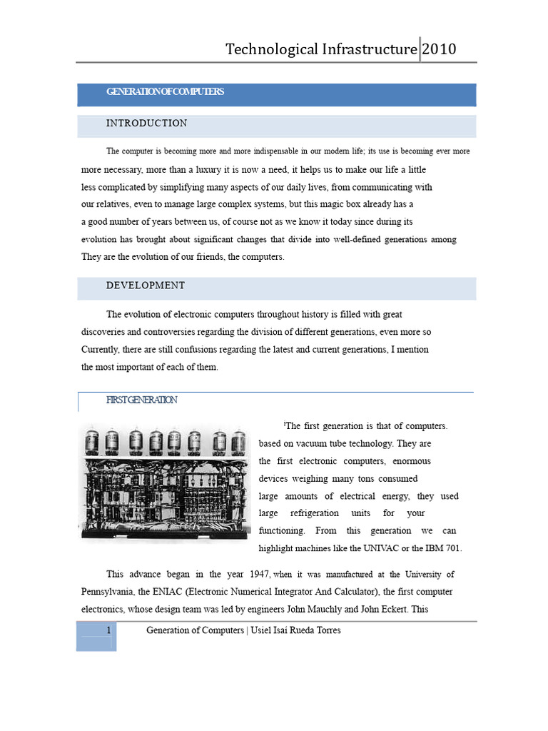 Evolution of Computer Generations | PDF | Personal Computers ...