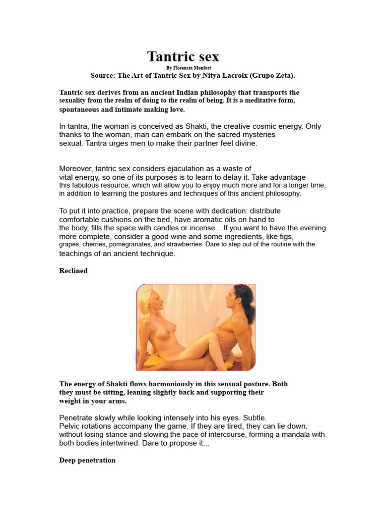 Exploring Tantric Sex Techniques | PDF | Tantra | Sexual Intercourse