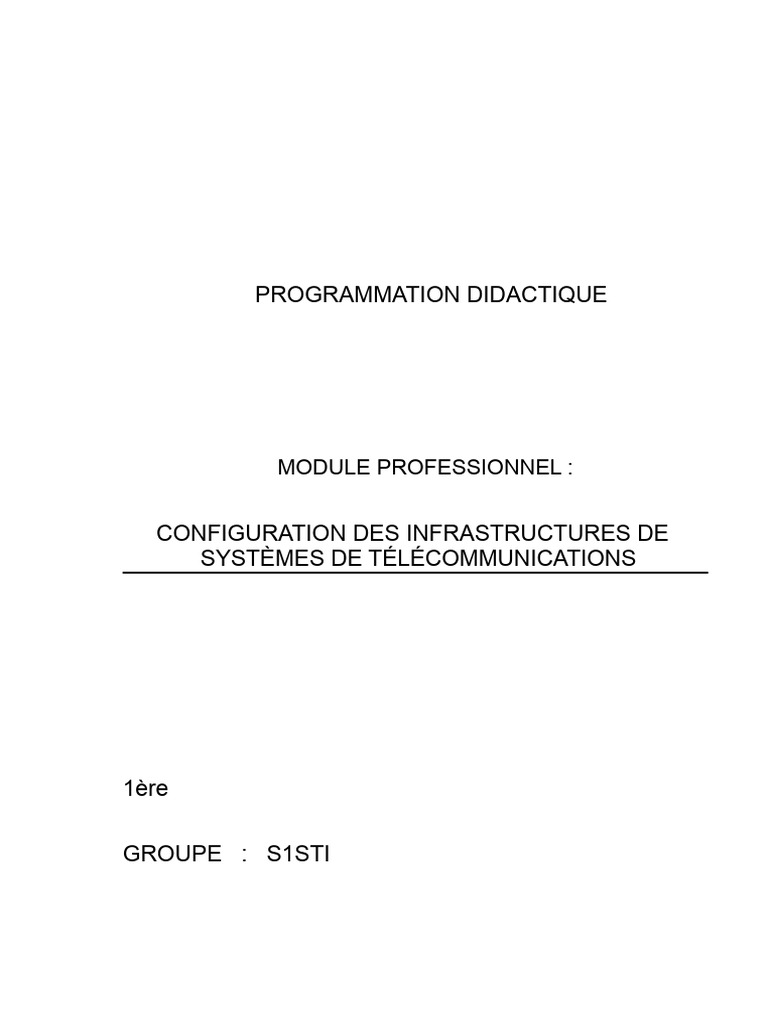 Configuration des infrastructures télécoms | PDF | Télécommunications ...