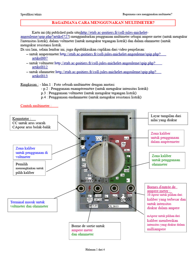 Panduan Lengkap Menggunakan Multimeter | PDF
