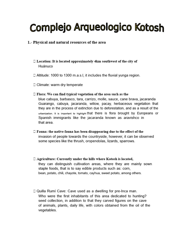 Kotosh | PDF | Potato