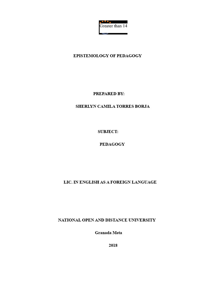 Understanding Pedagogy's Epistemology | PDF | Pedagogy | Knowledge