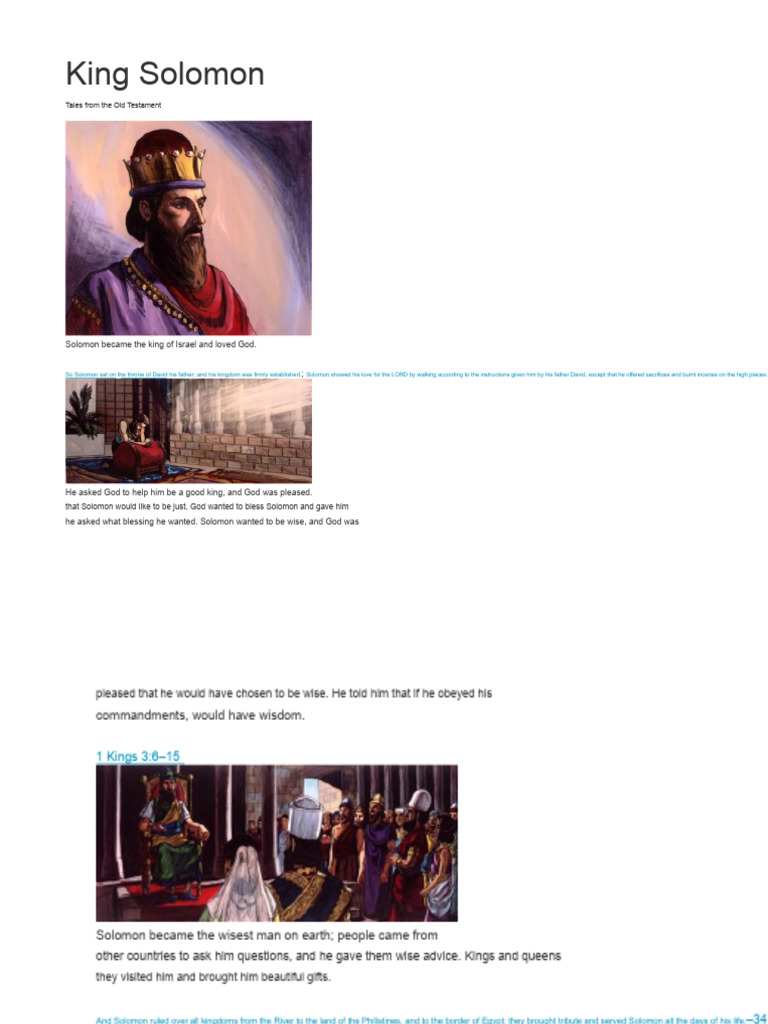 Solomon's Wisdom: Old Testament Tales | PDF
