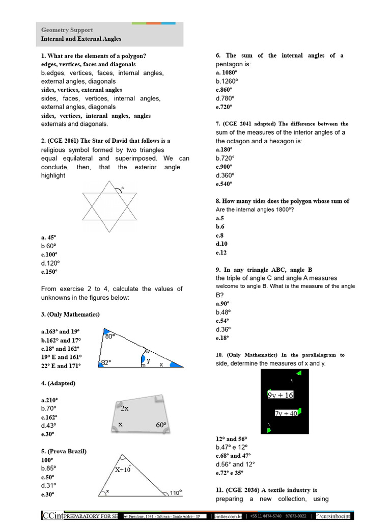 Understanding Polygon Angles and Properties | PDF | Triangle | Angle