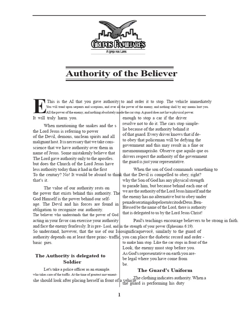 Apostle Authority of The Believer PDF Jesus Theology