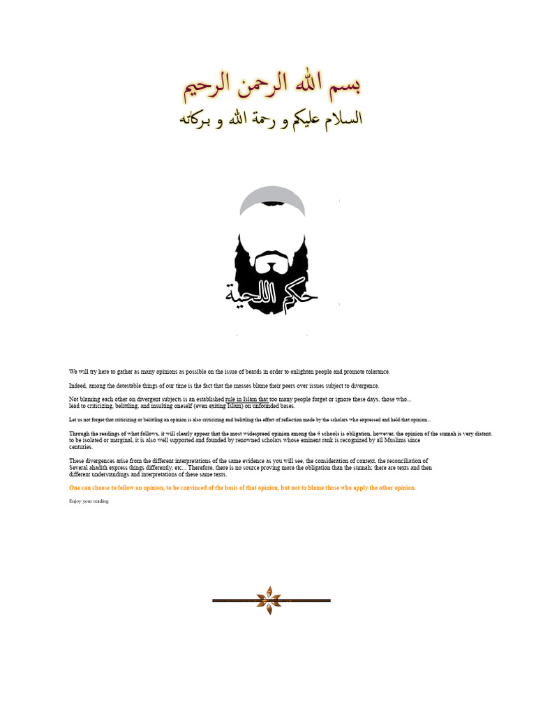 Shafi'i School's View on Beards | PDF | Beard | Hadith