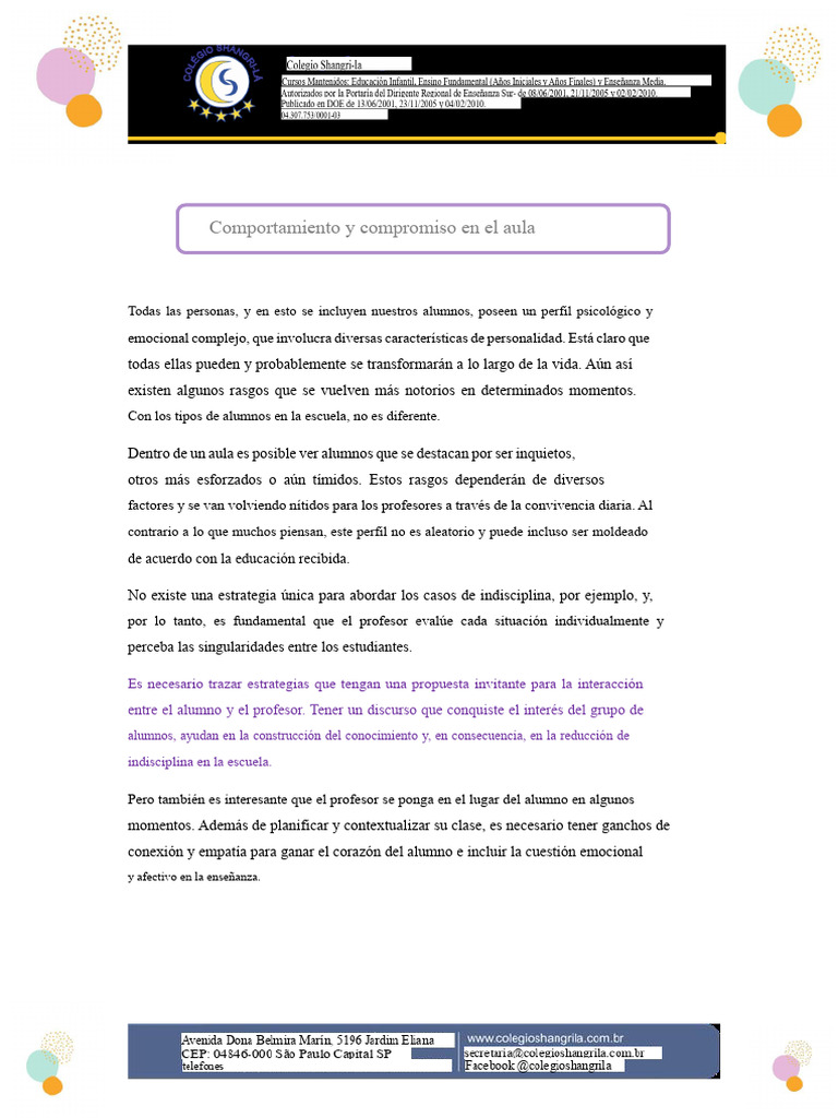 Estrategias para mejorar el comportamiento en el aula | PDF ...