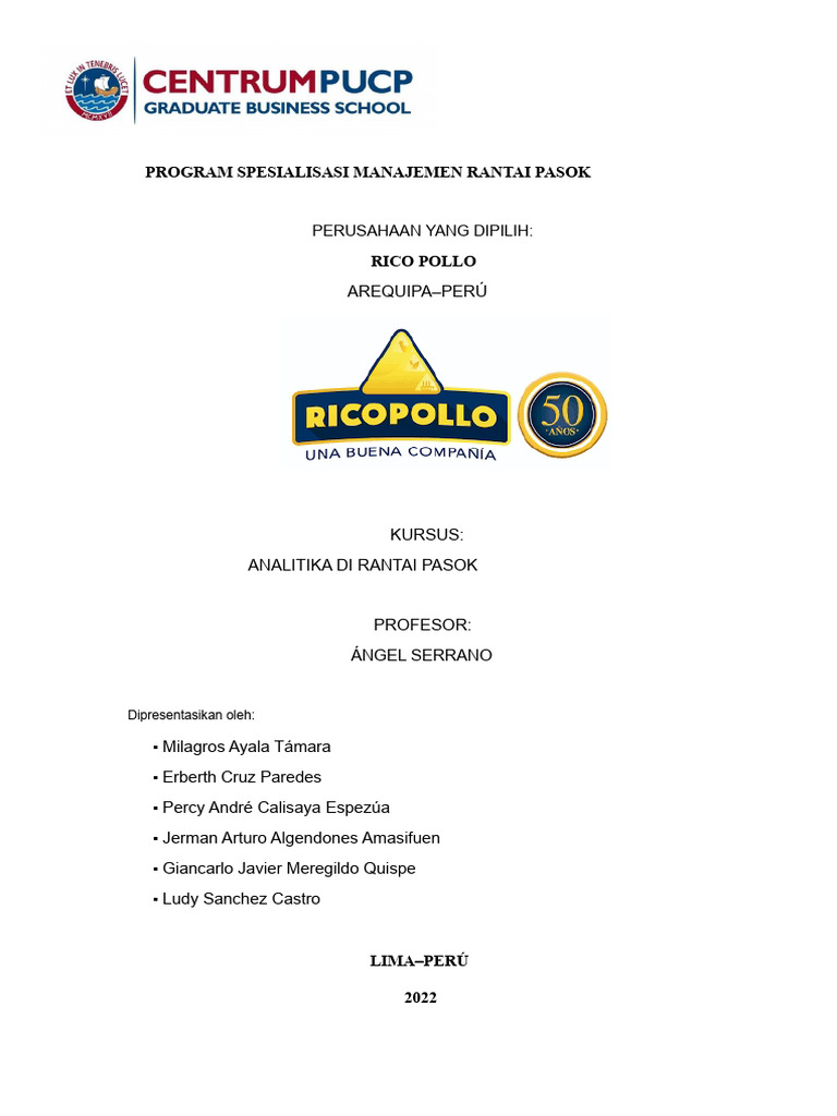 Analisis Rantai Pasok Rico Pollo | PDF